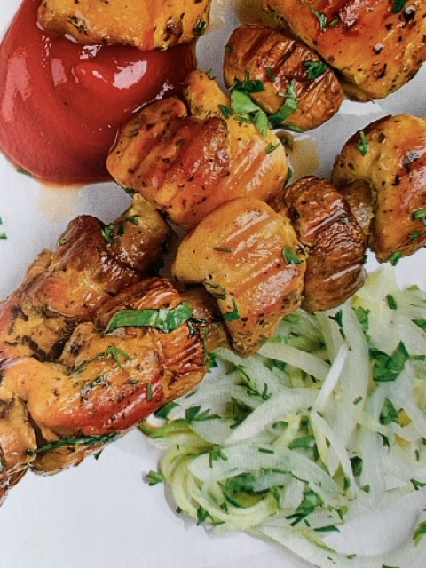 Brochettes de filet mignon aux champignons