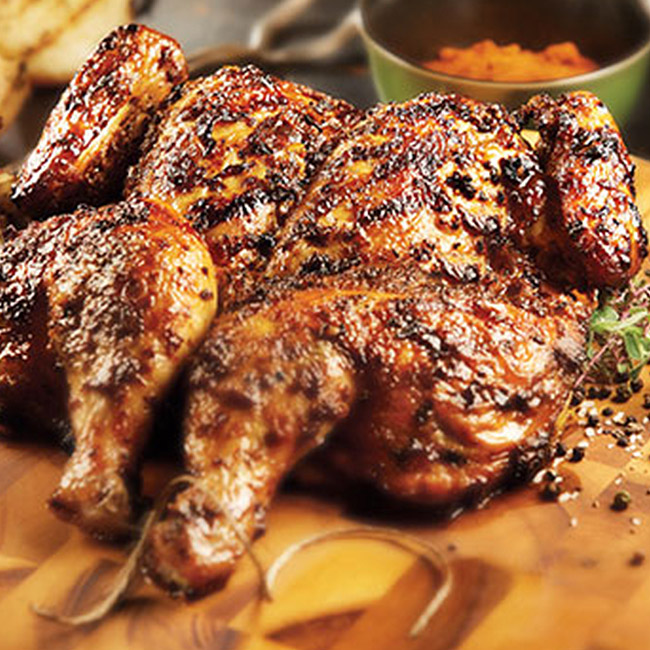Poulet crapaudine aux herbes